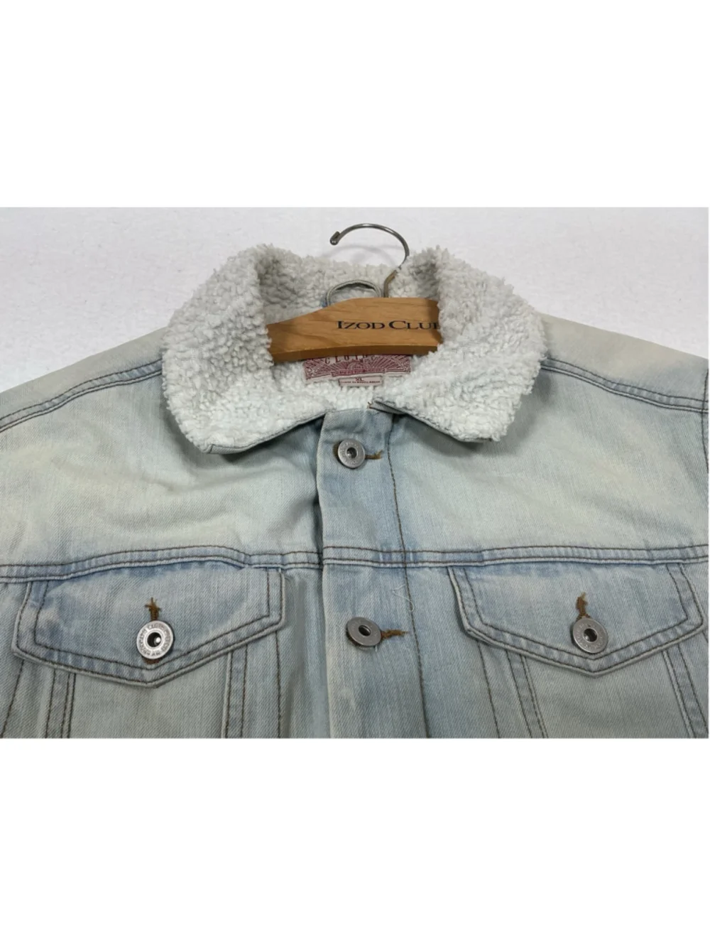 Brooklyn Cloth Men's Sherpa Lined Denim Jacket XL Blue Button Front